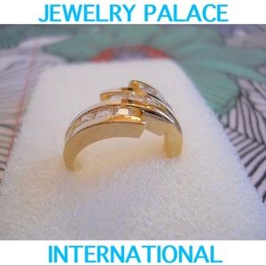 14K Gold Filled 3 Tier Florenza Cubic Zirconia Ring.